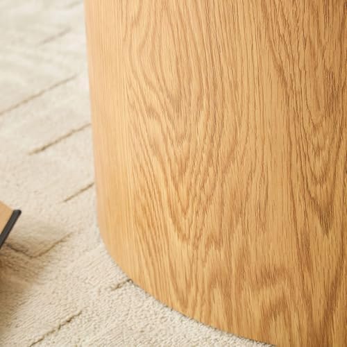 WILLIAMSPACE Round Nesting Coffee Table Set of 2, Modern Wooden Coffee Tables Circle Center Table for Small Space Accent End Side Table for Living Room Bedroom, No Assembling (Natural)