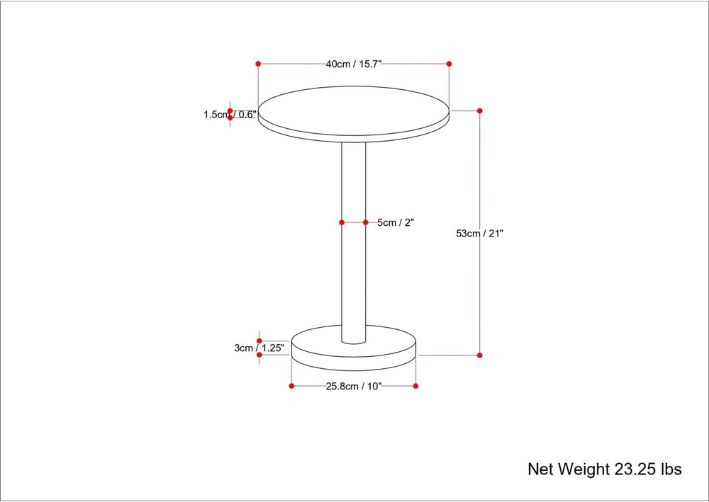 HomeStock Metal & Marble Side Table, Round Pedestal Accent Table - White ...