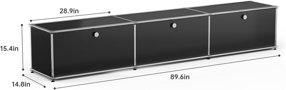 Modern Storage Cabinet Black E Versatile Free-Standing Organizer for Home Off...