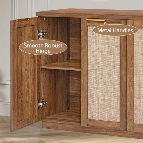 HOMMPA Sideboard Buffet Cabinet with Storage 55'' Boho Sideboard-Brown