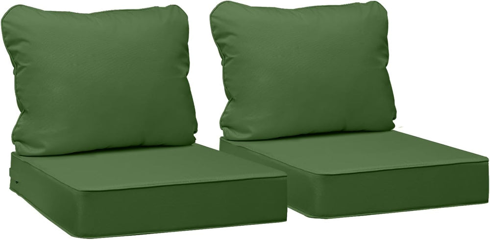 AAAAAcessories Outdoor Chair Cushions, 25.5 x 25.5 x 5 + 19 in, Set of 2