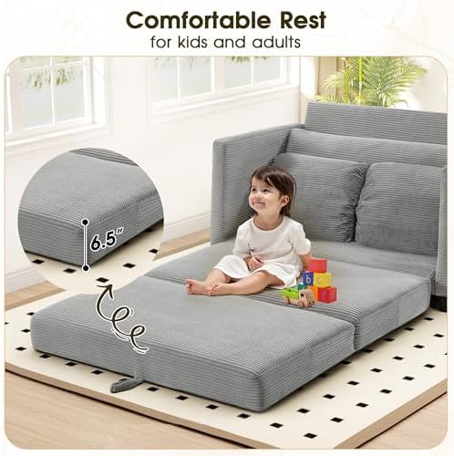 51" Convertible Loveseat Sofa Bed, 2-in-1 Folding Sofa Bed with 2 Pillow...