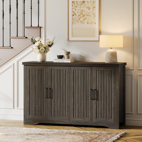 Memobarco 55" Fluted Sideboard Buffet Cabinet with Storage,Gray