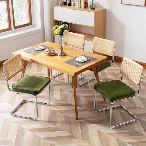 Zesthouse Natural Rattan Dining Chairs Set of 2, Modern Cesca Kitchen Chair