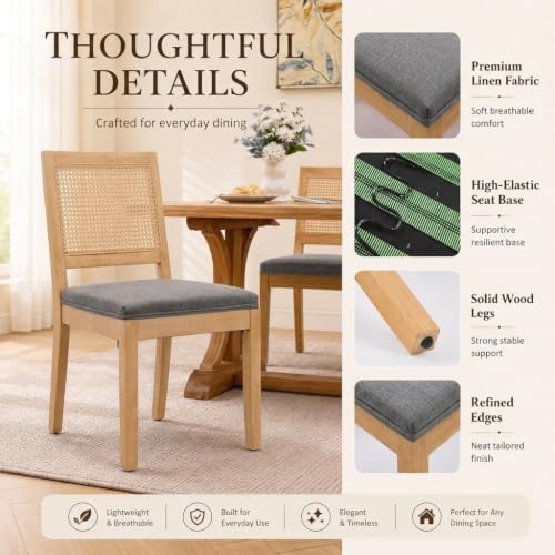 French Country Dining Chairs Set of 6, Grey Modern Kitchen & Dining Room ...