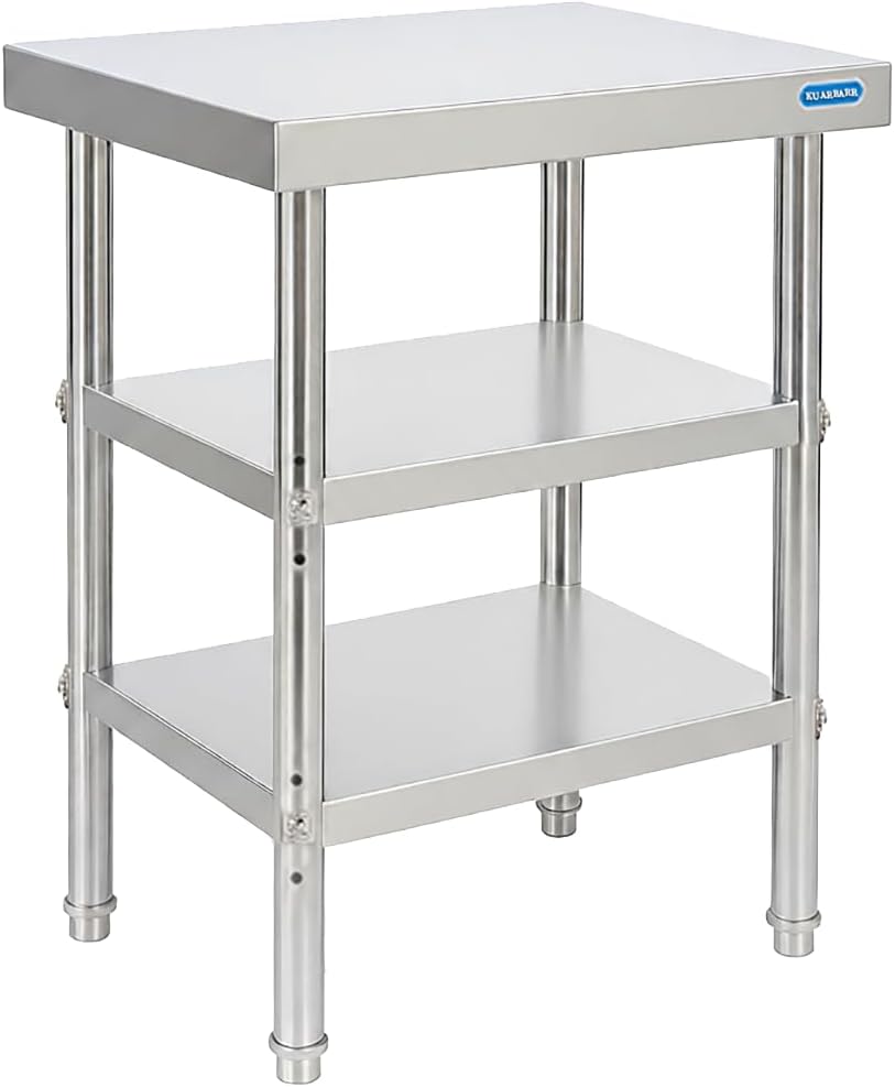KUARBARR Stainless Steel Table Stainless Steel Prep Table 18 x 24 Inch, NSF Metal Commercial SS Kitchen Prep Worktable for Restaurant Kitchen Garage Warehouse
