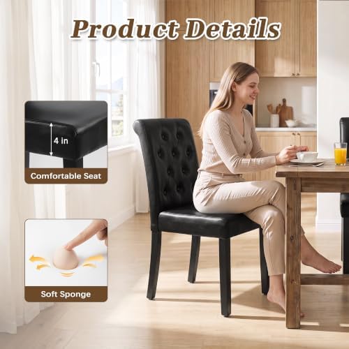 LSSPAID Dining Chairs Set of 6, Modern Armless Parsons Side Chairs, Upholster...