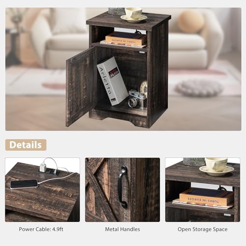 AMERLIFE 3 Piece Farmhouse Living Room Coffee Table Set, Dark Oak | Coffee Ta...