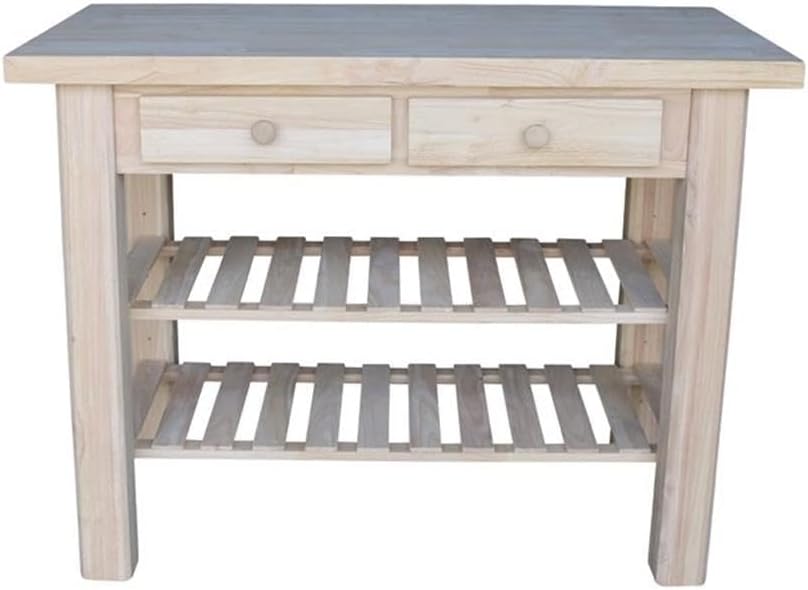 International Concepts Modern Wood Kitchen Island in Natural