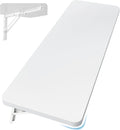 Wall Mounted Folding Table 47.2”L x 19.7”W, Laundry Folding Table with Heavy Duty Metal Collapsible Shelf Brackets, Wall Mounted Desk Fold Down for Small Spaces, White