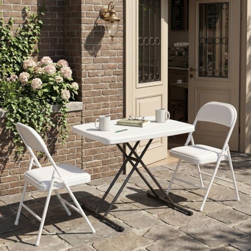 Folding Table 30 Inch - 4pack,Small Desk Adjustable Height TV Tray for Laptop...