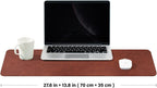 Distressed Leather Desk Mat - Non-Slip PU Desk Pad for Office and Home - Desk Organization and Accessories - Ideal for Large Mouse Pad and Desk Mats on Top of Desks(Mahogany,27.6"x 13.8")