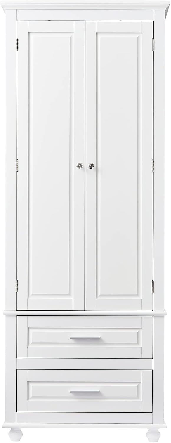 Merax 62.5" Pantry Cabinet with Two Doors & Two Drawers, Adjustable ...