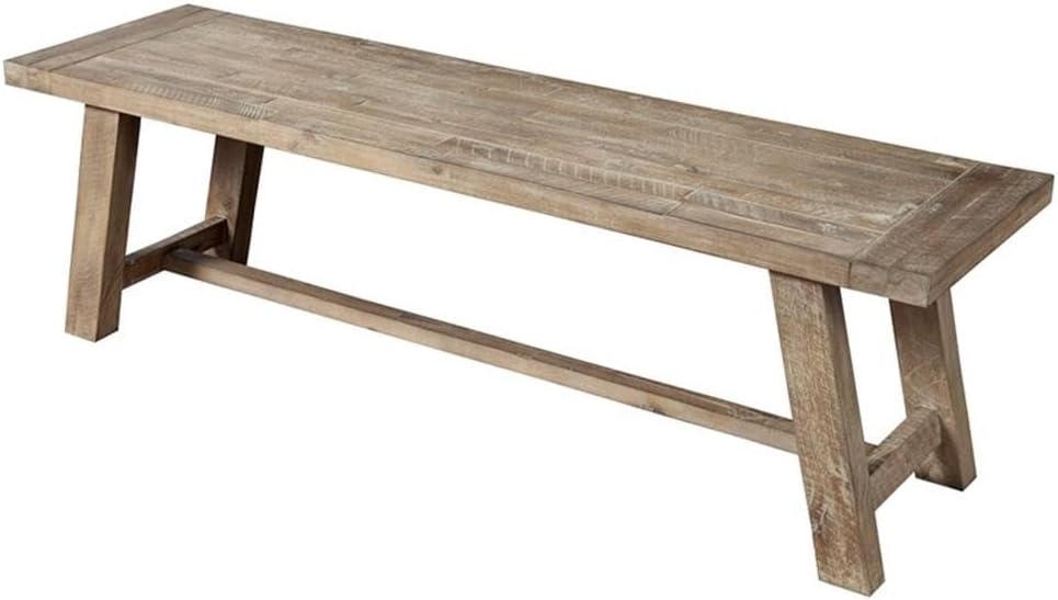 Alpine Furniture Newberry Acacia Bench, Weathered Natural