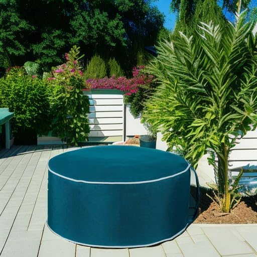 QILLOWAY Inflatable Outdoor Ottoman for Patio, Waterproof Round Pouf, Inflata...