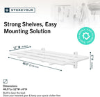 StoreYourBoard Heavy Duty Garage Shelf Wall Mount 1ft x 4ft – Wall-Mounted Shelving for Storage & Organization – Heavy Duty Garage Shelves for Tools, Bins, & Equipment – Holds 400 lbs - White
