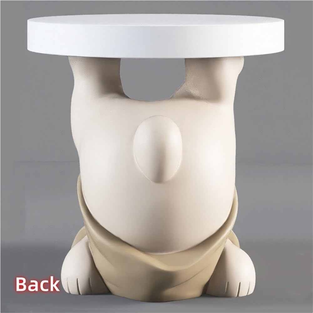 Bear Statue Side Table, Modern Sofa Table, Resin Sculpture Bedside Table, Hom...