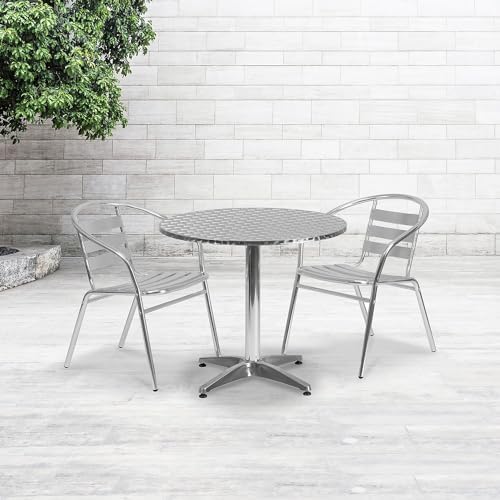 Flash Furniture 31.5 in Aluminum Indoor/Outdoor Round Table with Base
