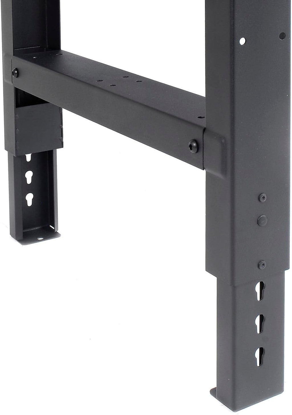 Global Industrial Adjustable Height Workbench C-Channel Leg, 60" W x 30" D, 1-3/4" 12-Gauge Steel Top with Square Edge, 2000 Lbs. Capacity, Black, Industrial Workbench