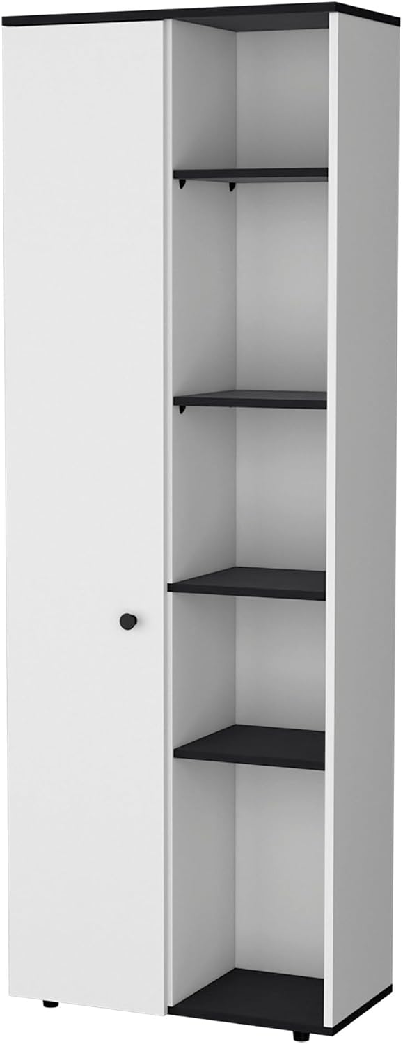 Molly White and Black 1-Door Multistorage Kitchen Pantry