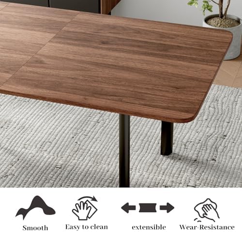 HIPIHOM Extendable Dining Table Set for 8, Walnut Kitchen Table with Chairs |...