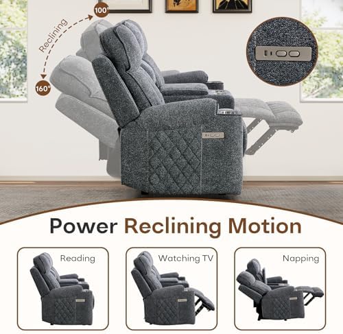 HAOMARKETS 3-Piece Power Recliner Sofa Set with Charging Port, Include Single...
