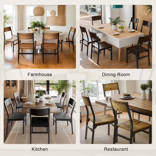Feonase Dining Chairs Set of 6, Modern Kitchen Chairs with Ergonomic Backrest...