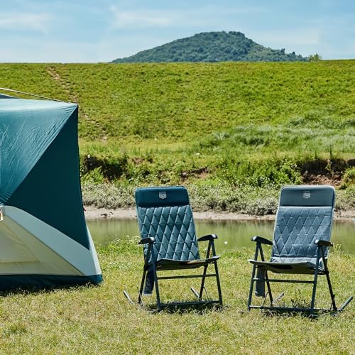 Timber Ridge 3-Level Adjustable Rocking Camping Chair, Ergonomic Padded High ...