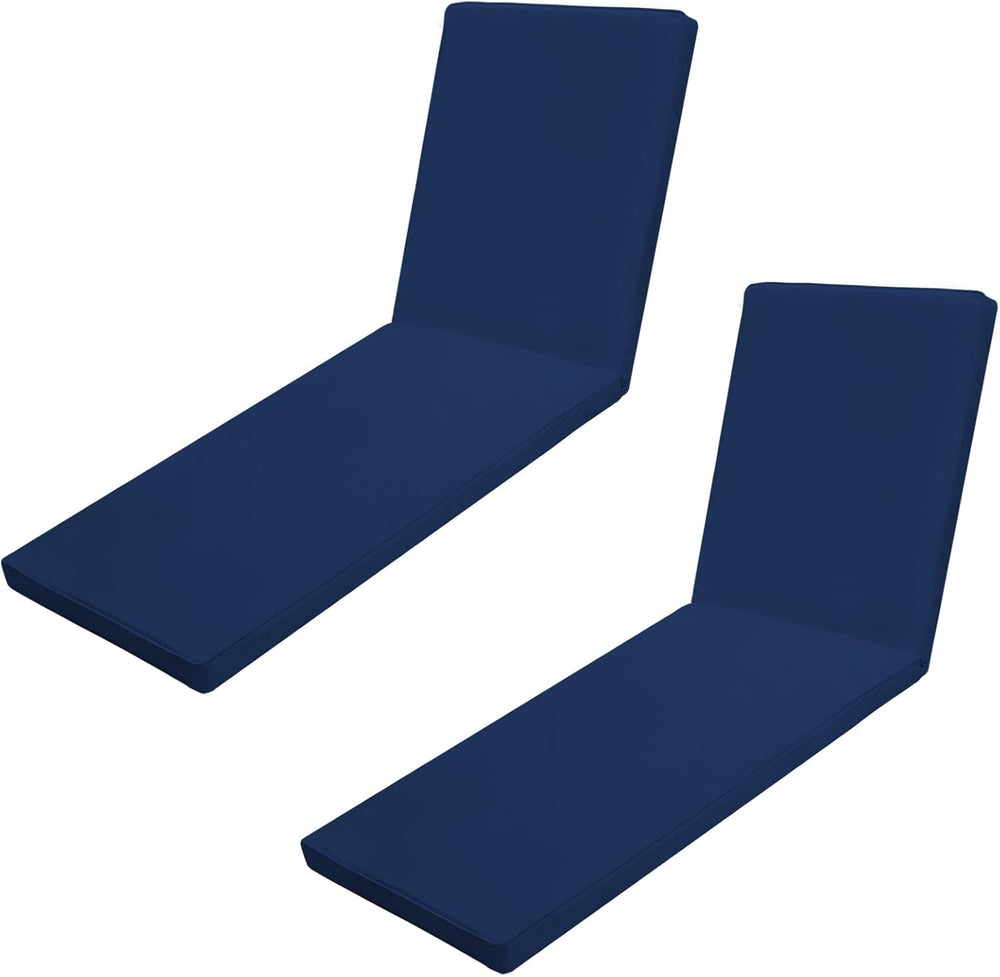 Chaise Lounge Cushions Outdoor Set of 2, 80x26x3 in, Navy Blue