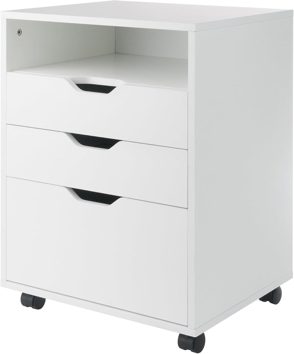 Winsome Halifax Mobile Storage Cabinet with 5 Drawers in White, Stylish &...