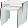 Monarch Specialties ,Nesting Table, Tempered Glass, Glossy White
