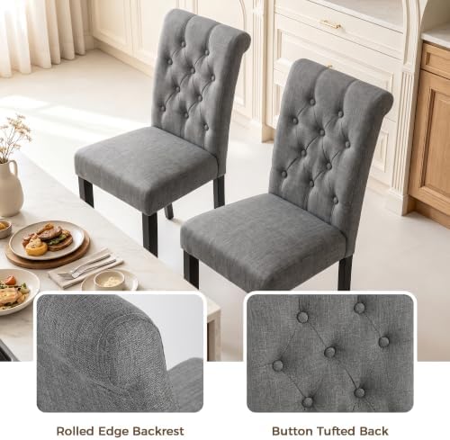 LSSPAID Dining Chairs Set of 6, Modern Armless Parsons Side Chairs, Upholster...