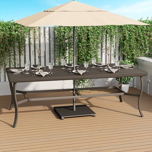 HAPPATIO Aluminum 9 Piece Patio Dining Set - Aluminum Outdoor Dining Set for ...