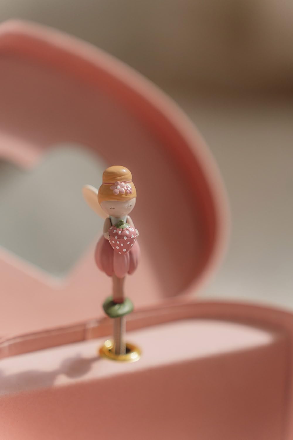 Little Dutch Fairy Garden Heart Music Box with Rotating Ballerina for Girls with Flower Motif Jewellery Box Music