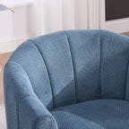 Swivel Barrel Chair Set of 2, 360 Degree Round Swivel Accent Chair for Living Room, Mid Century Modern Upholstered Accent Chair,Comfy Tufted Sofa Armchairs for Bedroom,Nursery,Chenille, Blue