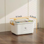 Plastic Medicine Storage Organizer & First Aid Box, Medicine Box with Handles, Multipurpose Medical Supply Organizer with Removable Tray for Home, Office & Travel（small）