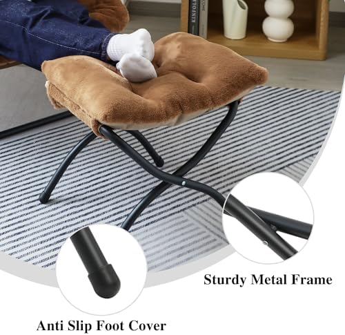 15"(H) Folding Ottoman, Foldable Footrest Stool, Portable Small Foot Sto...