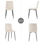 Dining Chairs Set of 6, Modern Kitchen Dining Room Chairs, Ergonomic Velvet Dining Chair Upholstered Cushion Seat and Sturdy Metal Legs(Beige)
