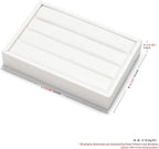 White PU Leather 3-Slots Jewelry Ring Display Tray Showcase Small Jewelry Display Organizer Tray for Rings(M)