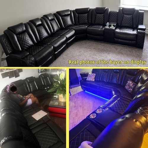 A Ainehome Power Furniture Reclining Sectional Sofa Set, Living Room Power Re...