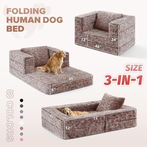 HABUTWAY Convertible Sofa Bed, 3-in-1 Futon Sofa Bed with Pillow, Foldable Pu...