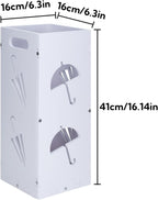 White Square Umbrella Organizer, Umbrella Stand for Entryway, Storage Bin Freestanding for Home, Office, Hotel