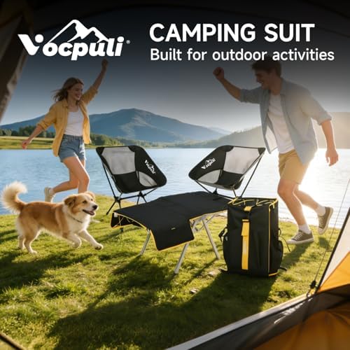 Camping Backpack - Aviation Aluminum Table Frame + 2 Folding Camping Chairs,+...