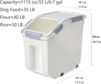 CITY BABY 2 Pack Airtight Flour Storage Container With Scoop,Dry Food, Sugar, Baking Supplies,Rice Container Set -BPA Free- Pet Food Storage Container,Dog Cat Birds Food Bin(50LB)