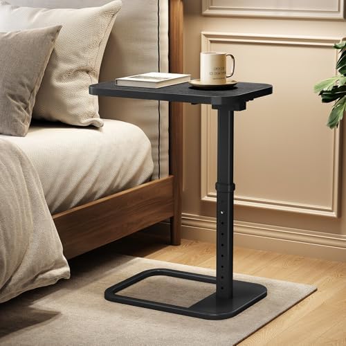Kitstorack TV Tray Table, Adjustable Height & Rounded Metal Corners, Snac...