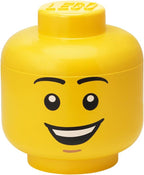 LEGO Iconic Storage Head Large, Stackable Storage Box, 8,5 L, Yellow, Happy Boy