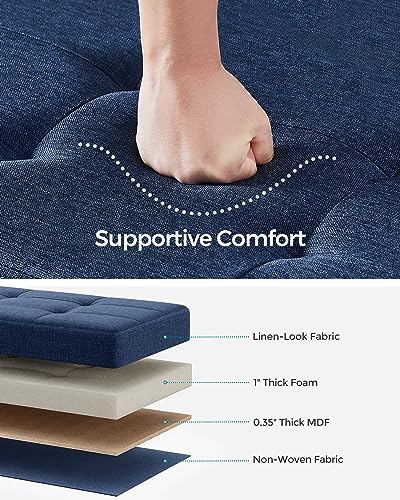 SONGMICS Storage Ottoman Bench, Foldable Foot Rest with Legs | End of Bed Ben...