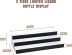 FAHKNS 3 Tiers 16 Inch APP & RF Remote Control LED Lighted Liquor Bottle Display, LED Liquor Shelves, Liquor Bottle Accessories Shelf for Home Bar, 16 Static Colors 4 Dynamic Mode