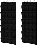 GORILLA GRIP Over the Door Shoe Organizer, 2 Pack, 24 Breathable Mesh Pockets, Space Saving Hanging Storage Holder, Closet Rack Hanger Holds Up to 40 lbs, Hangs on Closets, Shoes, Accessories, Black