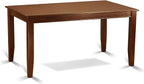 East West Furniture DUAB7-MAH-18 7 Piece Dining Room Table Set Consist of a Rectangle Kitchen Table and 6 Coffee Linen Fabric Parson Dining Chairs, 36x60 Inch, Mahogany